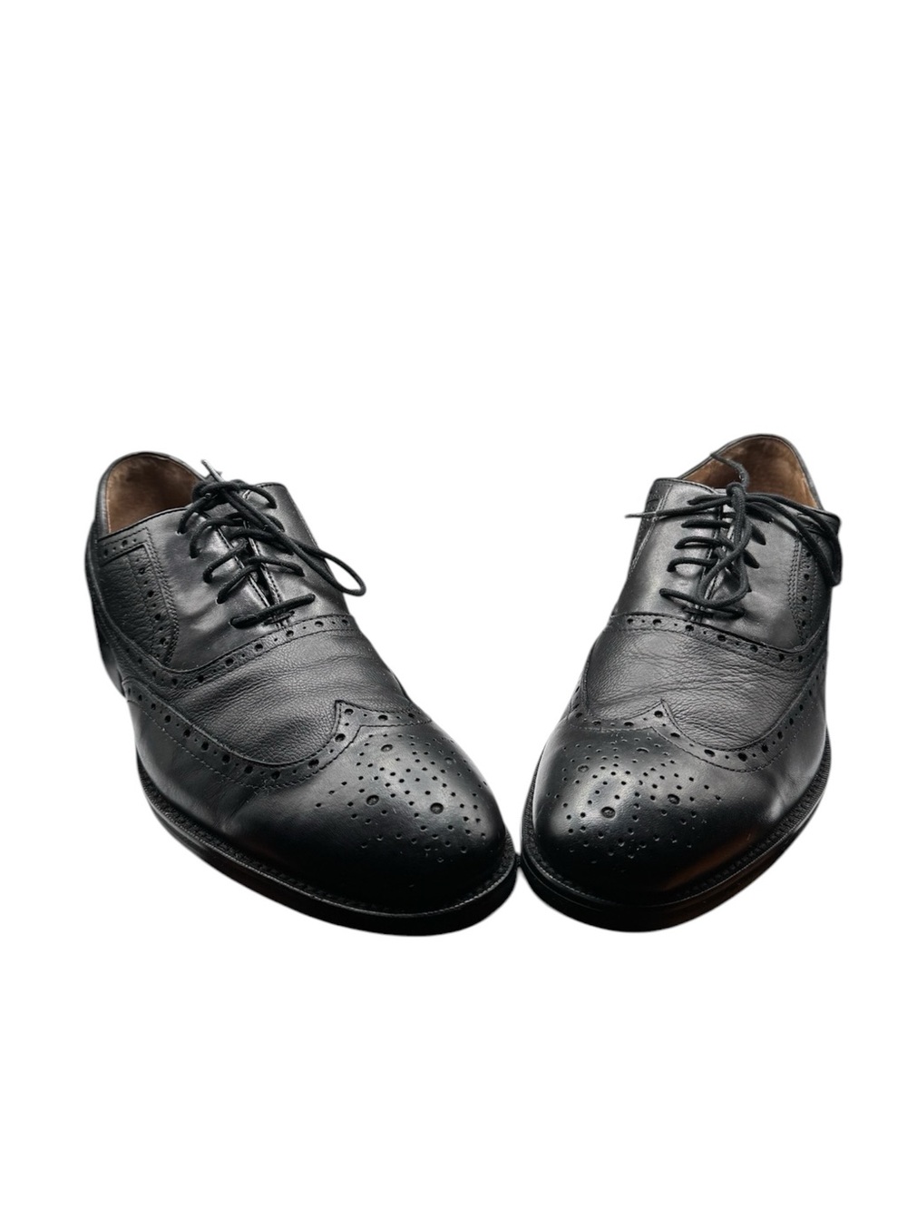 Johnston & Murphy Black Leather Brogue Oxfords